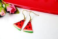 Red Watermelon Earrings, Gold Watermelon Earrings, N2099A