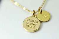 Thank You Necklace, Gold Thank You Charm Necklace, Dainty Necklace, Personalized Gift, Best Friend Gift, Girlfriend Gift, Sister Gift, G176