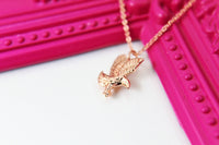Rose Gold Eagle Necklace, Hawk Charm, Bird Charm, Animal Charm, Patriotic Gift, GN348