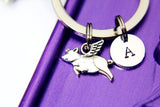 Flying Pig Keychain, Pig Wing Keyring, Pig with Wing Charm, Pet Gift, Fairytale Gift, Fantasy Gift, Personalized Gift, N1270