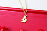 Cute Ghost Necklace, TINY Gold Ghost Necklace, Dainty Necklace, Delicate Jewelry, Daughter Mothers Gift, Sister Gift, Best Friend Gift, G084