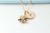 Rose Gold Star Necklace, Star Charm, Snowflake Charm Necklace, Dainty Necklace, Delicate Jewelry, Minimal Necklace, Personalized Gift, RG077