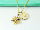 Gold Star Necklace, Star Charm, Snowflake Charm Necklace, Dainty Necklace, Mom Gift, Girlfriend Gift, Personalized Gift, Sister Gift, G257