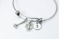 Lawyer Bracelet, Justice Scale Charm, Gavel Charm, Libra Charm, Lawyer Gift, Attorney Gift, Law School Graduate Gift, Graduation Gift, N1531