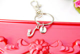 Saxophone Keychain, Personalized Initial Charm, Music Gift