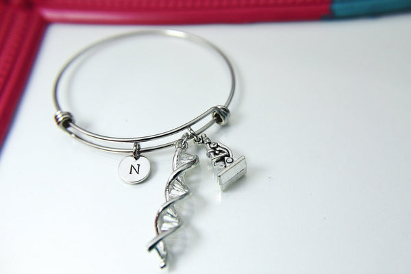 DNA Bracelet, Microscope Bracelet, Scientists Gift, Biology Gift, Laboratory Gift, Researcher Gift, Chemistry Gift, Forensic Jewelry, N1445