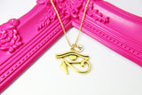 Gold Egyptian Eye of Horus Charm Necklace, N670