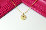 Gold Evil Eye Charm Necklace, Evil Eye Jewelry, Protective Gift, G234