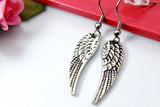 Angel Wing Earrings, Angel Wing Charm Dangle Earrings, Silver Wing Earrings, Wing Charm, Angel Wing Jewelry, Silver Earrings, N1465