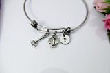 Lawyer Bracelet, Justice Scale Charm, Gavel Charm, Libra Charm, Lawyer Gift, Attorney Gift, Law School Graduate Gift, Graduation Gift, N1531