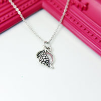 Silver Pomegranate Charm Necklace, Sister Gift, N1550