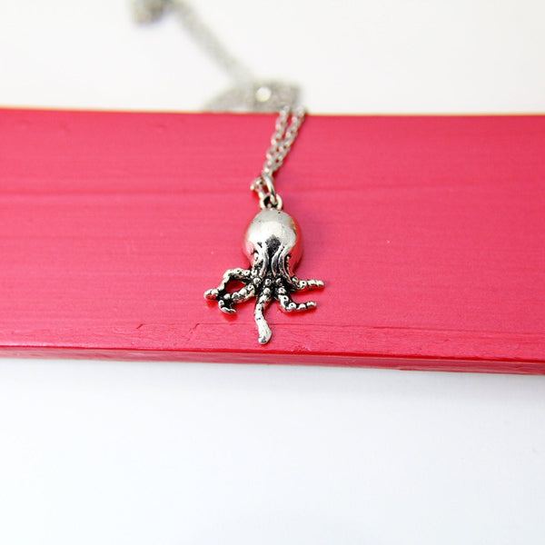 Octopus Necklace, Cute Octopus Charm, Ocean Fish, Best Friend Necklace, Gift for Daughter, GirlFriends Gift, Sister Gift, N1784