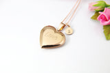 Rose Gold Love Heart Locket Necklace, Best Gift for Girlfriend, Anniversary, Valentine's Day, Birthday, Christmas, Love You Present, N1801