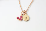Rose Gold Pink Heart Necklace Gift, Best Gifts For Mom, Mother Daughter, Girlfriend, Sister, Bond, Appreciation, Gratitude, Heart, N1887