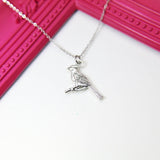 Silver Cardinal Charm Necklace, Bird Charm, Remembrance Jewelry, N1568