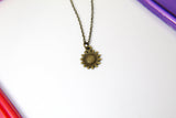 Bronze Sunflower Charm Necklace, BN1573