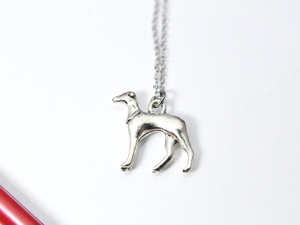 Silver Greyhound Charm Necklace, Greyhound Charm, Dog Breed Charm, Pet Charm, Pet Gift, Dog Lover Gift, N1586