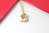 Mother Daughter Gift, Best Friend Gift, Expecting Mother Gifts, Gold Elephant Charm Necklace, N1732