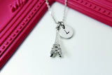 Best Christmas Gift, Silver Eiffel Tower Charm Necklace Gift, Gift for Daughter, Sister, Secret Santa, Friends, Mom, Personalized, N1930