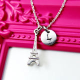 Best Christmas Gift, Silver Eiffel Tower Charm Necklace Gift, Gift for Daughter, Sister, Secret Santa, Friends, Mom, Personalized, N1930