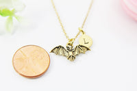 Gold Bat Charm Necklace, Gold Bat Charm, Bat Necklace, Animal Charm, Halloween Charm, Halloween Jewelry Gift, Christmas Gift, N491