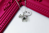 Silver Lamb Charm Necklace Personalized Customized Monogram Jewelry, N1587A