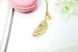 Personalized Gold Feathers initial Charm Necklace, Best Unique Gifts for Aunt Girlfriend Daughter Sister Mom Friends, N1961