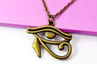 Egyptian Eye of Horus Charm Necklace, Egyptian Eye of Horus Gift, EyE Charm, Eye of Horus Gifts, N 1752