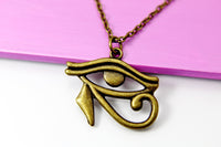 Egyptian Eye of Horus Charm Necklace, Egyptian Eye of Horus Gift, EyE Charm, Eye of Horus Gifts, N 1752