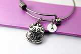 Silver Birthday Cake Charm Bracelet, Birthday Gift, Birthday Cake, N 1757