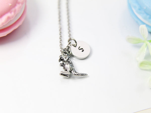 Silver Mother Kangaroo and Baby Charm Necklace, Expecting Mother Gift Present for Expecting Mom, Mom to Be, Pregnant Woman, Pregnancy, N2000
