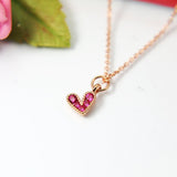 Gold Heart Necklace, Best Birthday Christmas Unique Gifts for Girlfriend Wife Girl Daughter Sister Mom Aunt Cousin Friends, N2010