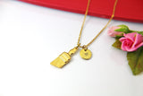 Gold Brush Charm Necklace, Artist Gifts, Handyman Wife Gifts, Paint Brush, Paintbrush, Painter Gift, Tools Charm, N1507A