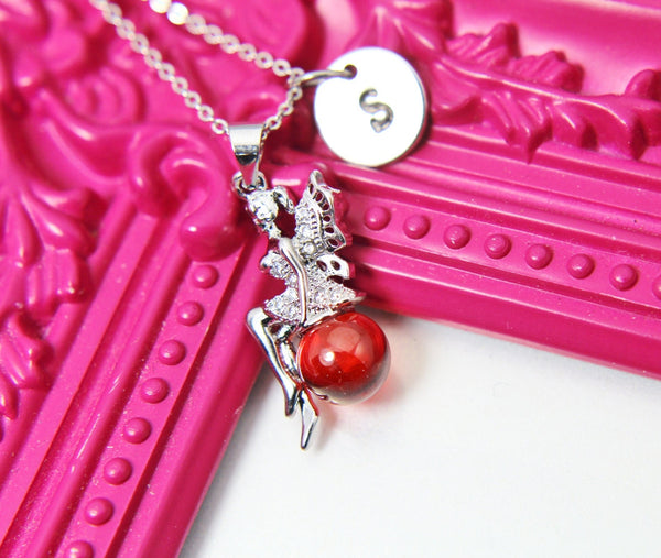 Silver Guardian Angel Fairy Charm Necklace, Best Birthday Christmas Unique Gifts for Girl Girlfriend Daughter Sister Mom Aunt Friends, N2018