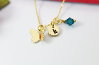 Gold Butterfly Charm Necklace Birthday's Gifts, Personalized Gifts, N2710B