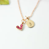 Rose Gold Pink Heart Necklace Gift, Best Gifts For Mom, Mother Daughter, Girlfriend, Sister, Bond, Appreciation, Gratitude, Heart, N1887