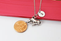 Silver Rhinoceros Charm Necklace Gift, Rhinoceros Charm, Rhino Charm, Rhinoceros Jewelry, Animal Charm, Personalized Gift, N2103