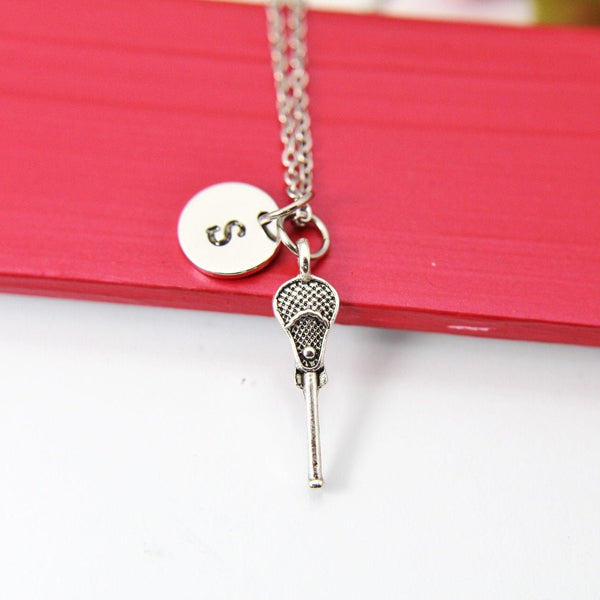 Silver Lacrosse Stick Charm Necklace Gift, Lacrosse Stick Charm, Lacrosse Charm, Lacrosse Sport Jewelry Gift, Personalized Gift, N2104