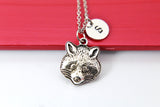 Silver Raccoon Charm Necklace Gift, Raccoon Necklace, Raccoon Animal Jewelry, Personalized Gift, N2107