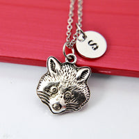 Silver Raccoon Charm Necklace Gift, Raccoon Necklace, Raccoon Animal Jewelry, Personalized Gift, N2107