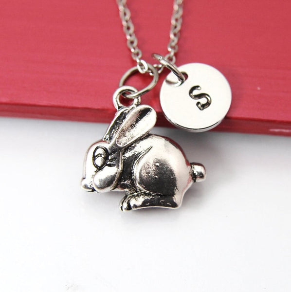Silver Rabbit Charm Necklace Gift, Cute Rabbit Charm, Rabbit Jewelry, Animal Charm, Personalized Gift, N2110