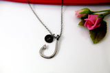 Fish Hook Necklace, Gunmetal Black Necklace, Halloween Decoration Gift, Halloween Jewelry, Boyfriend Girlfriend Gift, N1890