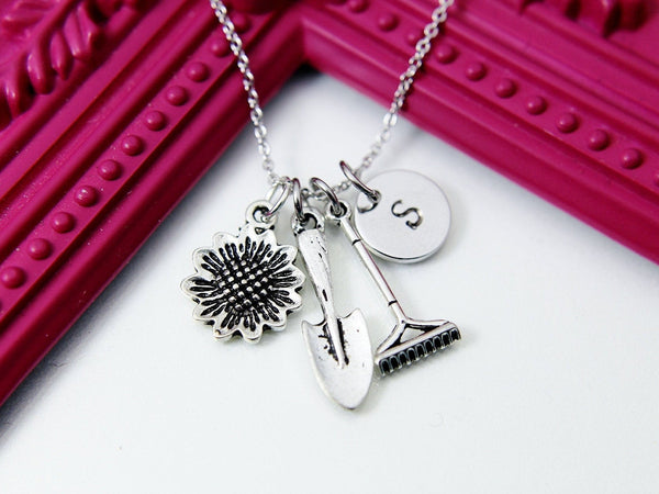 Shovel Rake Daisy Sunflower Necklace, N1894