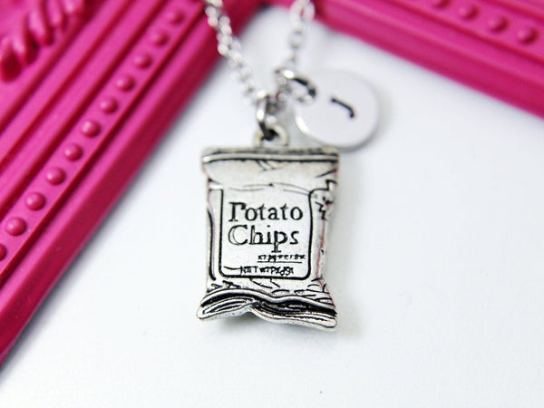 Silver Potato Chip Necklace Gift, Christmas Birthday Gift for Daughter, Sister, Secret Santa, Friends, Mom, Boyfriend, Personalized, N1925