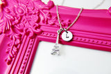 Best Christmas Gift, Silver Eiffel Tower Charm Necklace Gift, Gift for Daughter, Sister, Secret Santa, Friends, Mom, Personalized, N1930
