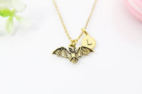 Gold Bat Charm Necklace, Gold Bat Charm, Bat Necklace, Animal Charm, Halloween Charm, Halloween Jewelry Gift, Christmas Gift, N491