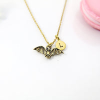 Gold Bat Charm Necklace, Gold Bat Charm, Bat Necklace, Animal Charm, Halloween Charm, Halloween Jewelry Gift, Christmas Gift, N491