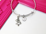 Silver Skeleton Charm Bracelet Gift, Halloween Bracelet, Personalized Gift, N2122
