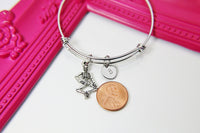 Silver Skeleton Charm Bracelet Gift, Halloween Bracelet, Personalized Gift, N2122