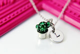 Silver Cactus Charm Necklace, Best Birthday Christmas Unique Gifts for Mom Great Grandma Aunt Sister in Law Girl Cousin Friends, N1946